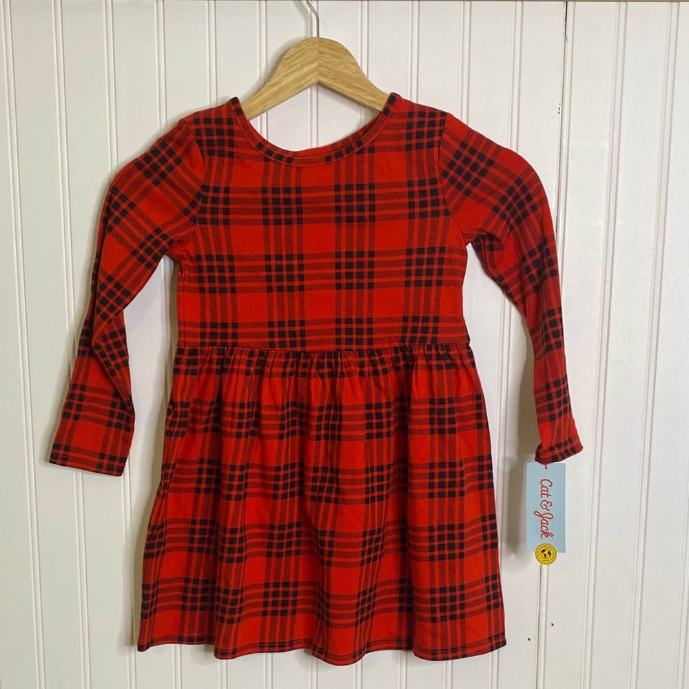 Cat & Jack‎ Red and Black Plaid Kids Dress